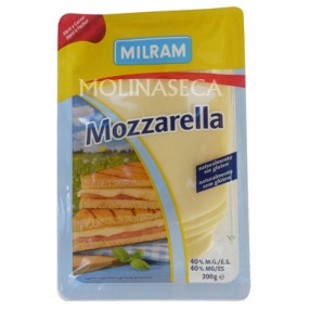 Queso mozzarella en lonchas OLDENBURGUER envase 200 grs